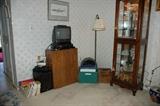 Tv, DVD Player, Tapes, Records, Books, Floor Lamp, Oriental Pottery