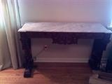 Marble top credenza with carved dog legs