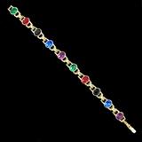 Goldtone Ladies Multicolor Rhinestone Bracelet
Condition: Very Good
Shipping: Yes
Size: 7"