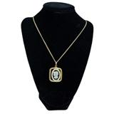 Reverse Cut Cameo Pendant necklace
Condition: Very Good
Shipping: Yes
Size: 24" Chain