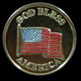 God Bless American .999 Fine Silver Flag Pin Marked Made in USA 1/10 Oz .999 Fine Silver.
Condition:Very Good. Clasp is Not Silver.
Shipping: Yes
Size: 1/10 Oz .999