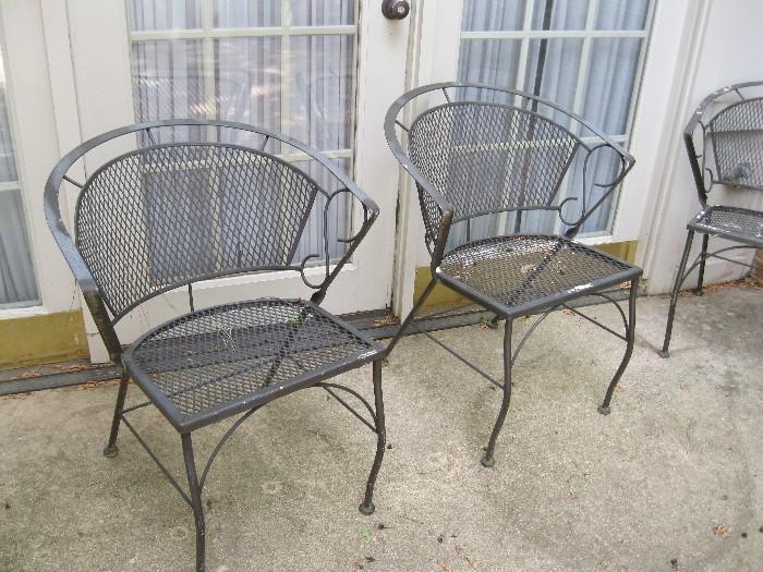 vintage Mid-Century Modern Salterini Patio Set - 4 chairs and table.
