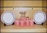 collectible plates and lemonade server
