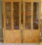Burl wood china cabinets