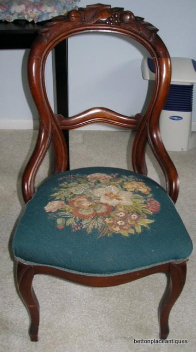 Victorian rosewood needlepoint chair