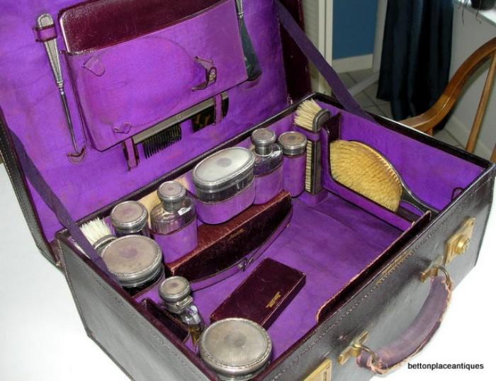 Mappin & Webb Sterling silver and crystal travel case