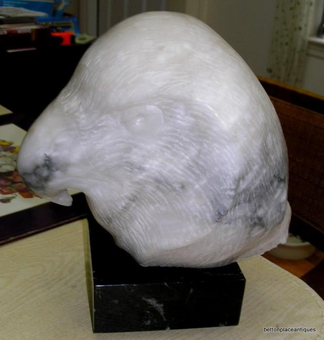 Large Ralph Hurst Alabaster Eagle Head
