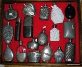 Sterling Silver , Dresden, Milkglass etc Flasks, part of an 800 collection that will be on site by next week