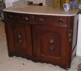 Victorian Cherry marble top Server