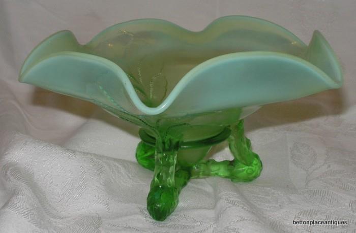 Opalescent footed glass Bowl