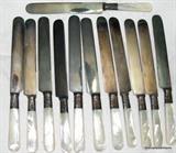 Landers/Frary Mother of Pearl handled 12  Dinner Knives