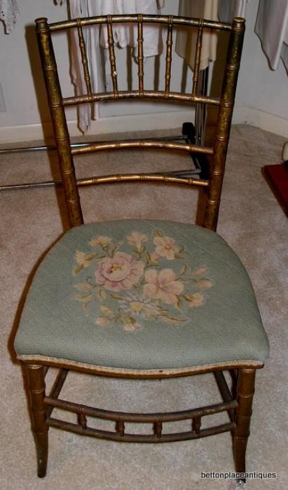 Antique Bamboo Chair, one of two