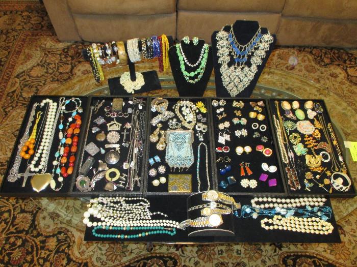 Vintage Jewelry With Unique Items.  One Mourning Bracelet is a must see!