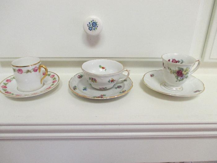 Pretty Demitasse Cups and Saucers