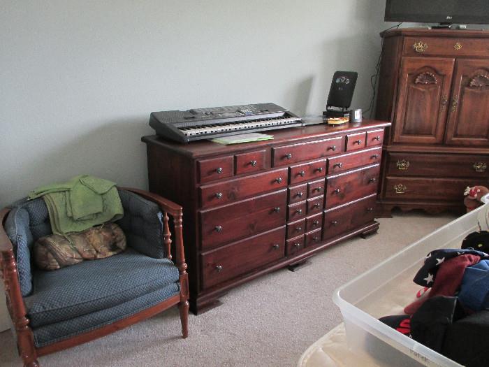 Casio Electric Piano, Comfortable Retro Chair, Very Nice Solid Dresser