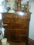 antique dresser and lamps