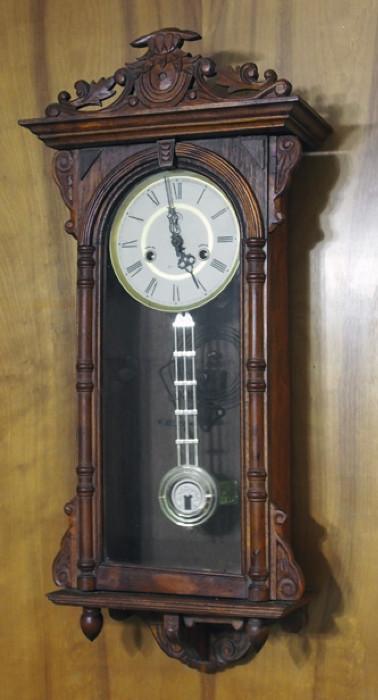 Antique Victorian Carved Wall Clock
