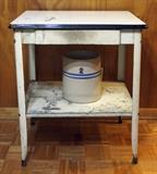 1920's Enamel Steel Kitchen Table