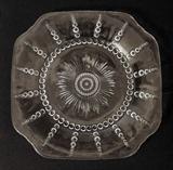 Art Deco Square Glass Dessert Plates (8 available)