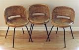 Mid Century Modern Children's Rattan Bar Stools