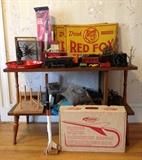 Mounted Taxidermy Tarantula, Vintage Beverage Tin Signs, Lionel Trains and Track, Antique Cast Iron Doorstops, Model Rockets
