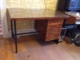 Heywood Wakefield Wrought Iron and Wood Desk 