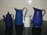 Coffee pots and enamel pitchers another example from the large collection