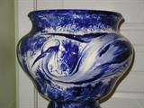 Closer view of Flow Blue jardiniere
