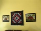 Quilted Wall Hanging paired with Fabulous Warren Kimble Prints