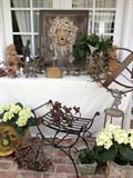 European and ornamental garden accessories, Pots and iron works, brown jordan patio set