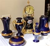 14K gold porcelain Limoges collection - cobalt blue 