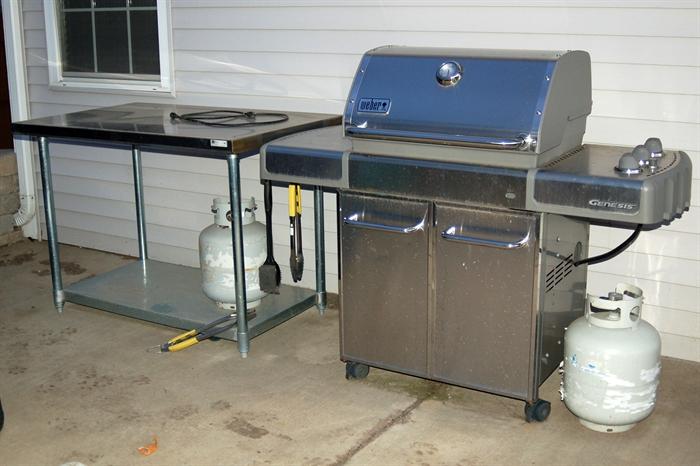 Outdoor Weber Genesis grill and prep station