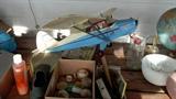 vintage airplane, globe & toys