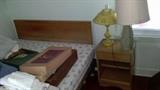 blonde bedroom set MCM lamps Old Hudsons boxes