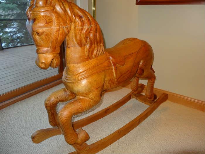 Antique rocking horse made from Spanish Pine. It was purchased in Spain many years ago.