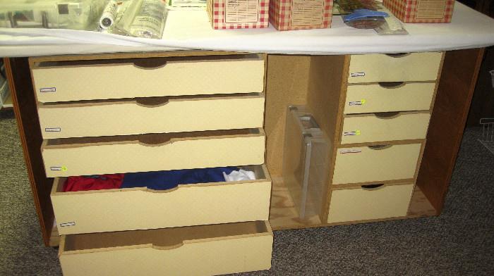 Sewing cabinet inside