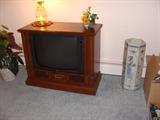 TV does work and there's a beautiful umbrella stand too.