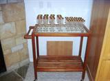 Teak teacart & stemware