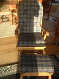 Oak glidder rocker & stool