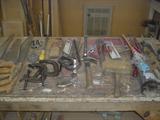 Hand tools in wood shop