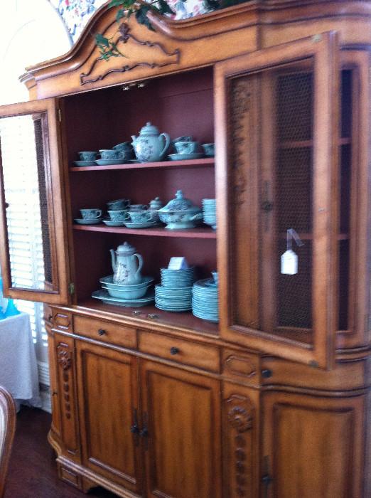 Calyx Ware "Singapore Bird" English Ironstone; extra nice china cabinet