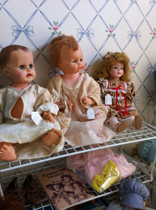 great selection of dolls & other vintage toys