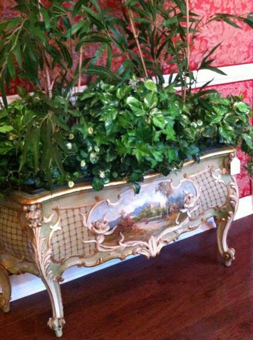          unique 5' wide hand-painted French planter