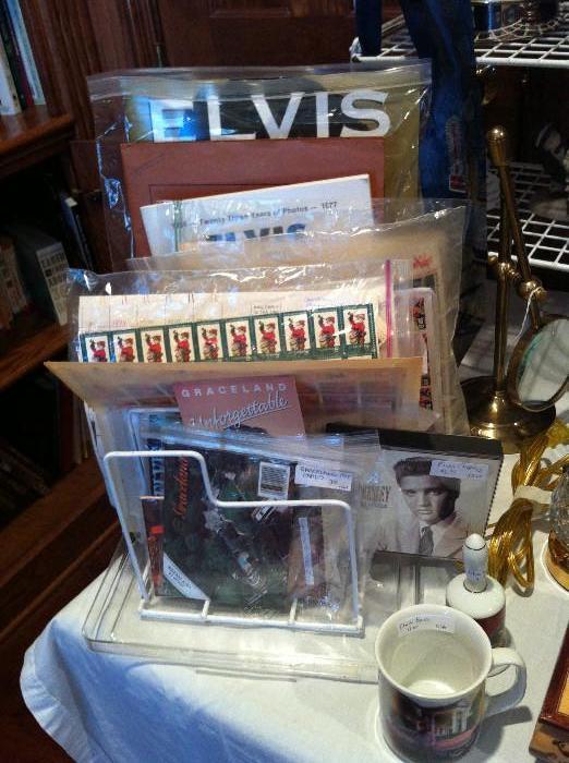     Elvis Presley memorabilia including Elvis stamps