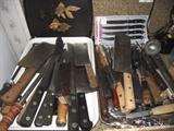 Vintage knives & meat cleavers (Henkel, Edelweiss, Jernbolaget).