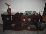Roseville Bushberry Ewer, Water Lily console bowl & other art pottery