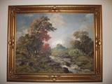 Original oil painting by listed artist Rudolph Eicher (1884-1958). Known for his paintings of Shongum Lake, N.J. area.