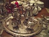 Wallace Baroque silver plated 5 piece tea set