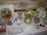PEGGY KARR GLASS, CZECHOSLOVAKIA MAJOLICA, CRYSTAL, TEAPOTS, AND MUCH MORE!!