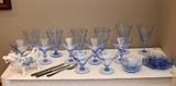 Blue optic stemware set